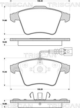 Triscan 8110 29059 - Brake Pad Set, disc brake autospares.lv