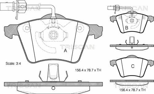 Triscan 8110 29026 - Brake Pad Set, disc brake autospares.lv