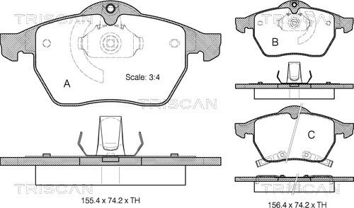 Triscan 8110 24011 - Brake Pad Set, disc brake autospares.lv