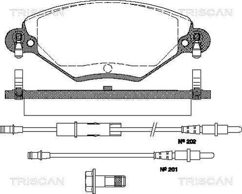 Triscan 8110 28019 - Brake Pad Set, disc brake autospares.lv