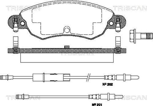 Triscan 8110 28016 - Brake Pad Set, disc brake autospares.lv