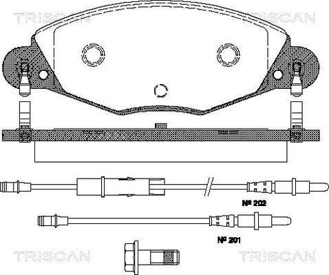 Triscan 8110 28018 - Brake Pad Set, disc brake autospares.lv
