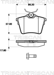 Triscan 8110 28036 - Brake Pad Set, disc brake autospares.lv