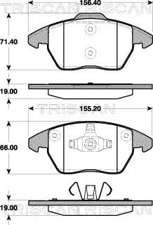 Triscan 8110 28038 - Brake Pad Set, disc brake autospares.lv