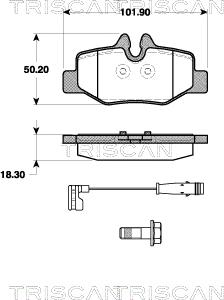 Triscan 8110 23043 - Brake Pad Set, disc brake autospares.lv