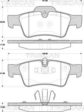 Triscan 8110 23054 - Brake Pad Set, disc brake autospares.lv