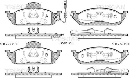 Triscan 8110 23028 - Brake Pad Set, disc brake autospares.lv