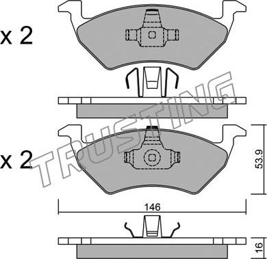 Trusting 994.0 - Brake Pad Set, disc brake autospares.lv