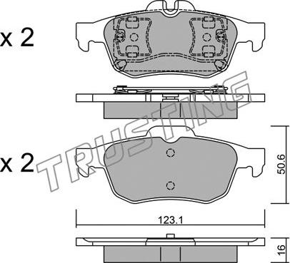 Trusting 990.0 - Brake Pad Set, disc brake autospares.lv