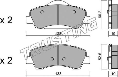 Trusting 998.0 - Brake Pad Set, disc brake autospares.lv