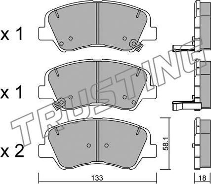 Trusting 959.0 - Brake Pad Set, disc brake autospares.lv