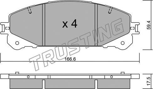 Trusting 954.0 - Brake Pad Set, disc brake autospares.lv