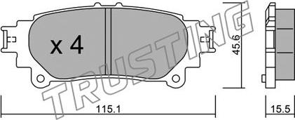 Trusting 955.0 - Brake Pad Set, disc brake autospares.lv