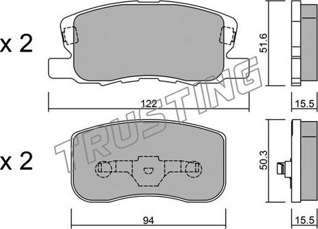 Trusting 956.0 - Brake Pad Set, disc brake autospares.lv
