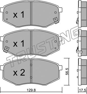 Trusting 958.0 - Brake Pad Set, disc brake autospares.lv