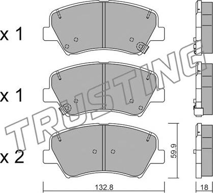 Trusting 960.0 - Brake Pad Set, disc brake autospares.lv