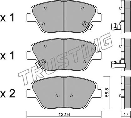 Trusting 961.0 - Brake Pad Set, disc brake autospares.lv