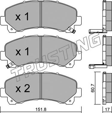 Trusting 919.0 - Brake Pad Set, disc brake autospares.lv