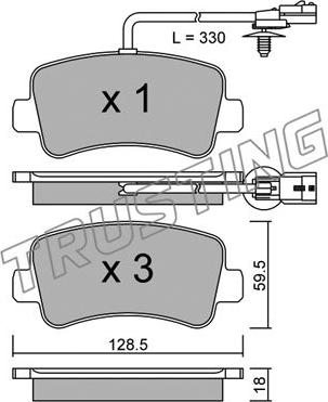 Trusting 916.0 - Brake Pad Set, disc brake autospares.lv