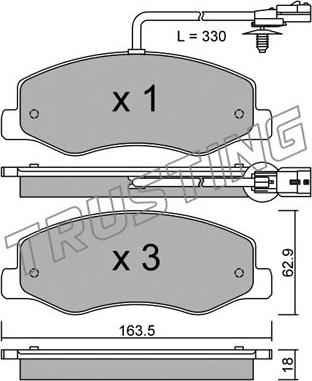 Trusting 917.0 - Accessory Kit, brake shoes autospares.lv