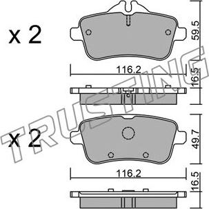 Trusting 984.3 - Brake Pad Set, disc brake autospares.lv