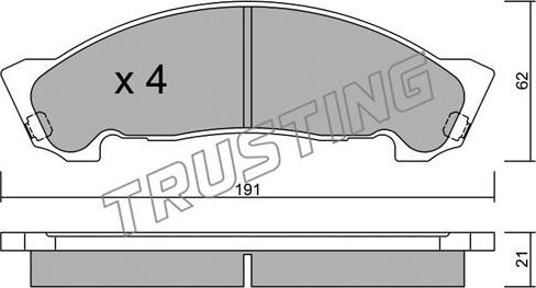 Trusting 988.0 - Brake Pad Set, disc brake autospares.lv