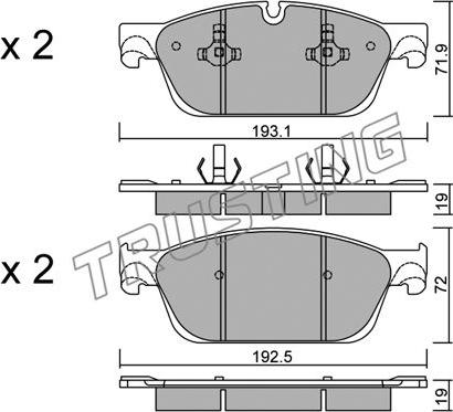 Trusting 983.0 - Brake Pad Set, disc brake autospares.lv