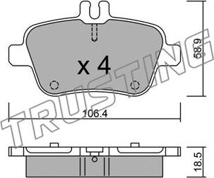 Trusting 982.0 - Brake Pad Set, disc brake autospares.lv