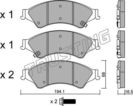 Trusting 987.0 - Brake Pad Set, disc brake autospares.lv