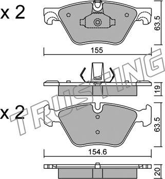 Trusting 935.0 - Brake Pad Set, disc brake autospares.lv