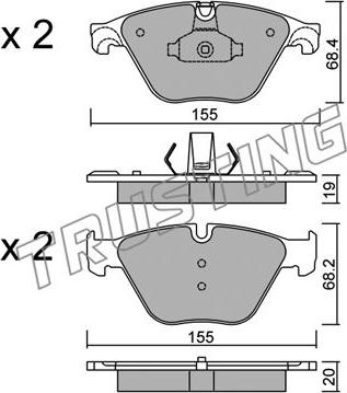 Trusting 936.0 - Brake Pad Set, disc brake autospares.lv