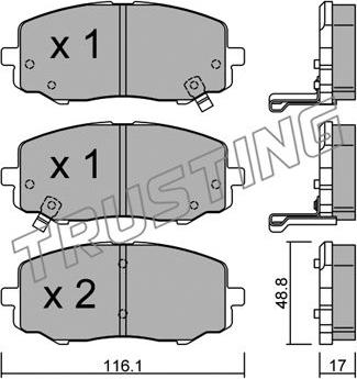 Trusting 930.0 - Brake Pad Set, disc brake autospares.lv