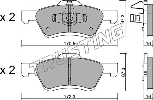 Trusting 923.0 - Brake Pad Set, disc brake autospares.lv