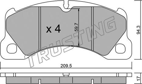 Trusting 973.3 - Brake Pad Set, disc brake autospares.lv