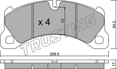 Trusting 972.0 - Brake Pad Set, disc brake autospares.lv