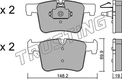 Trusting 977.0 - Brake Pad Set, disc brake autospares.lv