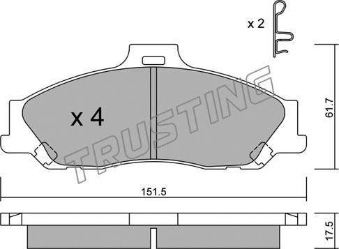 Trusting 495.0 - Brake Pad Set, disc brake autospares.lv