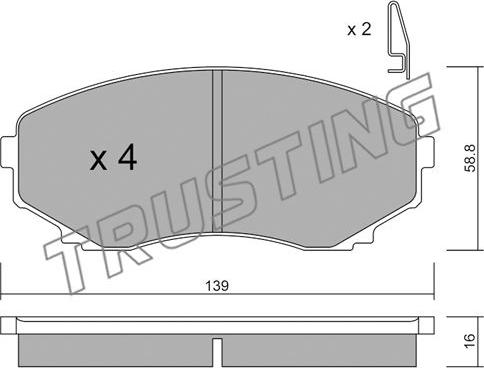 Trusting 493.0 - Brake Pad Set, disc brake autospares.lv