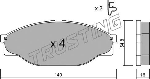 Trusting 448.0 - Brake Pad Set, disc brake autospares.lv