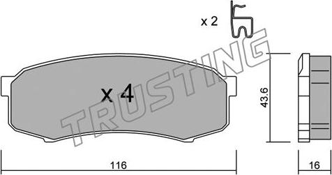 Trusting 447.0 - Brake Pad Set, disc brake autospares.lv