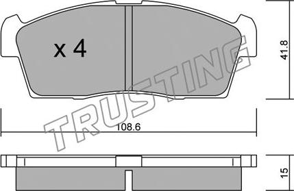 Trusting 455.0 - Brake Pad Set, disc brake autospares.lv