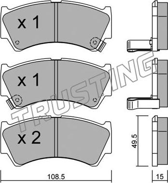 Trusting 452.0 - Brake Pad Set, disc brake autospares.lv