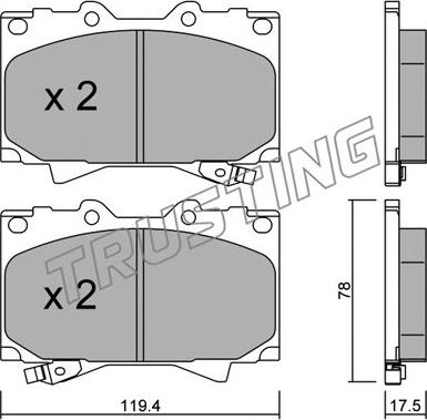 Trusting 468.0 - Brake Pad Set, disc brake autospares.lv