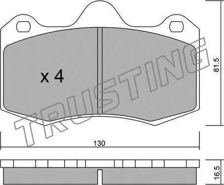 Trusting 407.0 - Brake Pad Set, disc brake autospares.lv