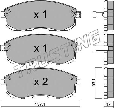 Trusting 419.0 - Brake Pad Set, disc brake autospares.lv