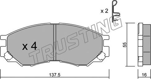 Trusting 416.0 - Brake Pad Set, disc brake autospares.lv
