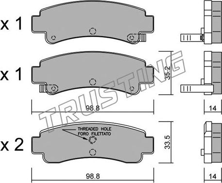 Trusting 417.0 - Brake Pad Set, disc brake autospares.lv