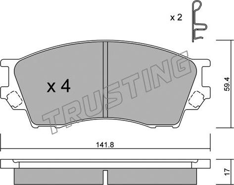 Trusting 489.0 - Brake Pad Set, disc brake autospares.lv