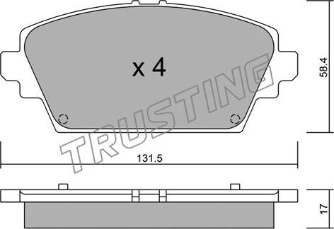 Trusting 480.0 - Brake Pad Set, disc brake autospares.lv