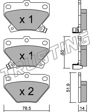 Trusting 439.0 - Brake Pad Set, disc brake autospares.lv